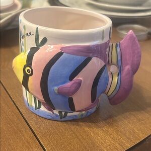 Colorful Fish-Themed Ceramic Mug